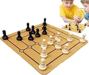 Chess Board - Wooden Chess Board Games Set | Wooden Educational Fine Motor Toys, Family Games Preschool Learning Activities Portable for Kids Adults