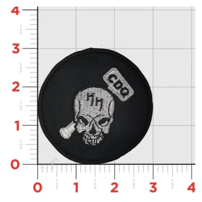 MARINE CORPS HMH-366 CDQ SKULL HOOK & LOOP EMBROIDERED PATCH