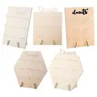 9-Holes Donut Stand Wall Wood Doughnuts Holder for Decorating The Dessert Table