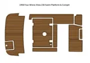 1998 Four Winns 238 Vista Swim Platform Cockpit Boat EVA Foam Teak Flooring Mat