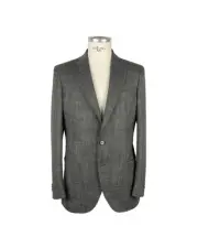 Emilio Romanelli Gray Check Unstructured Blazer Men Suits & Blazers