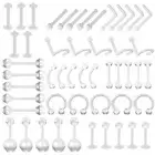 Acrylic Transparent Tongue Barbell Navel Ring Eyebrow Nose Body Piercing Jew;$k