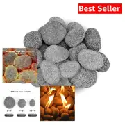 Natural Tumbled Lava Rock Pebbles - 10lbs for Elegant Indoor/Outdoor Fireplaces