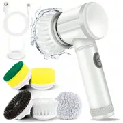 Electric Spin Scrubber Rechargeable With 5pcs Brush Heads Handheld Scrubber