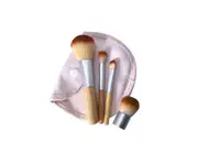 4Pcs/Set Bamboo Cosmetic Brush Foundation Powder Eyeshadow Makeup Tool - Log color