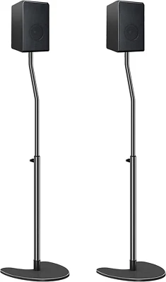 Height Adjustable Speaker Stands Mounts, One Pair Floor Stands, Heavy Duty Base