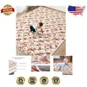 Extra Large 79" x 63" Baby Play Mat - Non-Slip Thicker Foam for Safe Play