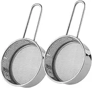 BELLIFFY 2pcs Handheld Stainless Steel Fine Mesh Sifter for Baking Portable Manual Flour Tool Easy to Clean Mini Sieve for Powdered Sugar and Coffee for Home Use
