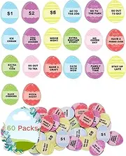 60Pcs Easter Egg Fillers Wooden Tokens,Easter Basket Essentials ,Basket Stuffers for Teen Easter Prizes Stuffers Coins, Unique Family Easter Egg Hunt Activities (60)