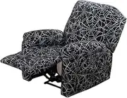 Recliner Cover 4 Pieces Stretch Printed Lazy Boy Chair Covers Recliner Sofa Slipcover with Side Pocket Anti-Slip Fitted Furniture Protector with Elastic Bottom (Color : #19)