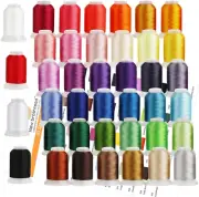 s 40 Colors 100% Polyester Machine Embroidery Thread 550Yd with Thread Nets - Co
