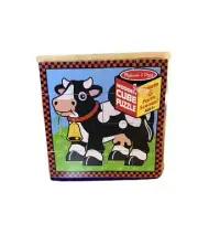 NEW Melissa & Doug Farm Wooden Cube Puzzle Storage Tray -6 Farm Scenes