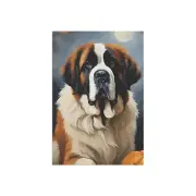 St Bernard Dog Fall Theme, Fall Season Banner, Outdoor House Decor, Garden Flag
