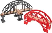 Vaguelly Educational Wooden Train Track Bridge 2pcs Set DIY Toy for Boys and Girls Buildable Railway Bridge Model Durability