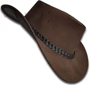 [Oztrala] Hat Suede Leather Cowboy Men Women Australian Outback Western Aussie Black Brown HL32 Flinders