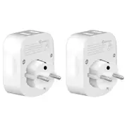 2x Sansai Surge Protected Travel Adapter w/ 2 x USB Ports - AU/Europe Region