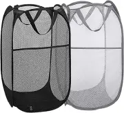 Pop up Laundry Hampers, Collapsible Mesh Laundry Baskets for Home, Dorm, Travel,