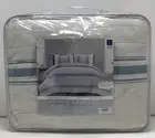 Lush Decor Farmhouse Stripe Blue Cotton Reversible Quilt 3 Piece Set King