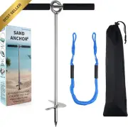 Sand Anchor for Boat Beach Sandbar Anchor w/ Bungee Dock Line Jet Ski Kayak PWC