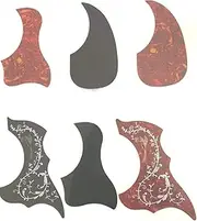 6pcs Self Adhesive Acoustic Guitar Pickguard Pick Guards Anti-Scratch Hummingbird and Water-drop Shaped Acoustic Guitar Scratch Plate