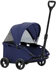 WeiLaiKeQi Pet Travel Stroller Pet Trolley Pets Pushchair Foldable 4 Wheels Dog Stroller for Daily Walking Camping Outgoing, Blue