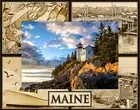 Maine Laser Engraved Wood Picture Frame Landscape (8 x 10)