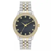 Anne Klein New York Crystal Accent 36mm Black MOP Dial Ladies Watch 12/7743BMTT