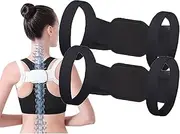 CXALSSY Posture Pro Fix Neck and Shoulder Corrector for Kids & Aldults, Adjustable Posture Corrector Brace Back Spine Support Hunchback Correction Straightener Belt for Back (2*Black,L)