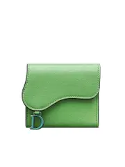 Dior Saddle Lotus Wallet in Goatskin Bight Green