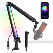 Boom Arm with RGB Light - Mic Arm for HyperX QuadCast, Blue Yeti, Shure SM7B,...