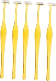 CRILSTYLEO Safe and Gentle Eyebrow Razor Set 5pcs Plastic Stainless Steel Blades for Long Use Portable for Travel Random