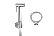 Round Brass Chrome Toilet Bidet Spray Kit with 1.2m PVC Hose