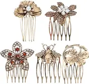 WRITWAA 5Pcs Chic Pearl Hairpin Vintage Hair Accessories for Weddings Parties Celebrations Retro Design with Exquisite Durable Material