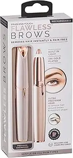 Finishing Touch Flawless Eyebrow Hair Trimmer - Brows (Battery) Generation 2 - Dermatologist Approved - No Redness, Nicks, or Cuts - 18k Gold-plated Head - Built-in LED light - Hair Removal - Blush.