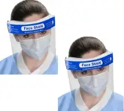2 Pack Safety Full Face Shield Reusable Washable Protection Cover Face Mask
