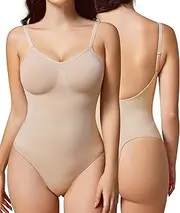 [BRABIC] Women's Backless Shapewear Bodysuit Tummy control Thong Seamless Body Shaper Sleeveless Compression Tanks Tops