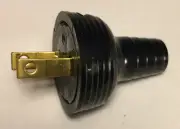 New Leviton Large Black Round Ribbed Lamp Cord Plug For Large Round Wire #LP573