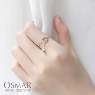 絢彩家【OSMAR】清新簍空貓咪鈴鐺開口戒指