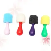 HAWILLOSCH 4pcs Mini Spherical Painting Sponge DIY Painting Tools for Safe and Fun Drawing Brushes for Preschool and Kindergarten Creativity Random Color