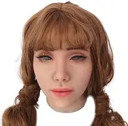 LCUPPON Female Silicone Full Face Mask for Halloween Crossdressing Cosplay (Ivory)