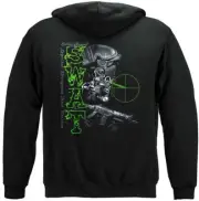 Elite Breed Swat Law Enforcement 8oz 50/50 Black Hooded Sweat Shirt