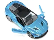 Aston Martin DBS Superleggera Blue Metallic with Black Top Diecast Model Car
