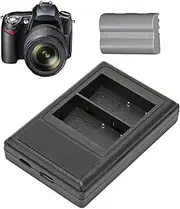 Camera Battery , Dual with Charge Level Display for Charging EN EL3E EN EL3 Batteries, for Nikon D90 D80 D90s D700 D300 D300S D200 D70 etc.