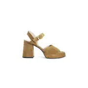[VALENTINO] Fawcette platform crust leather sandals Brown