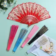 Chinese Lace Silk Folding Hand Held Dance Fans Costume Party Wedding Fan 146AU