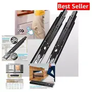 Push to Open Drawer Slides - Heavy Duty 14 Inch Full Extension Black Rails