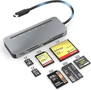 USB C Multi Card Reader, XD/MS/SD/TF/CF Type-C 5Gps High Speed 7-in-1 XD Picture Card Adapter for SDXC TF Micro SD CF MS MMC Card, Sony Memory Stick Pro Duo Adapter Read 5 Cards Simultaneously