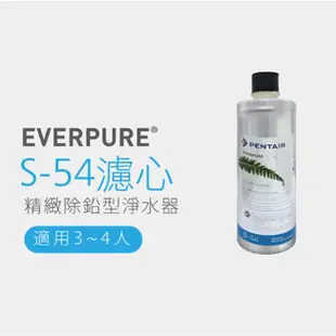 【PENTAIR濱特爾】Everpure愛惠浦 S54 精製除鉛型淨水器濾芯 專利多摺複濾膜設計 可議價 保證賣場最低價