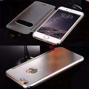 蘋果 iPhone 6 7 8 PLUS i6s i7+ 5S/SE 電鍍鏡面皮套 手機殼 免翻蓋視窗皮套保護殻 手機套