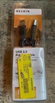 BELKIN 6 feet USB 2.0 A TO B HIGH SPEED PRINTER SCANNER CABLE CORD BRAND NEW
